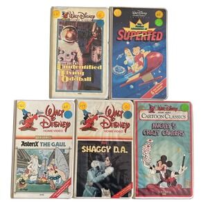 Vintage Rare 80s Walt Disney Home Video VHS Lot of 5 Mickey Shaggy DA Asterix‎